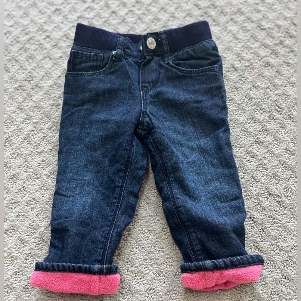 Baby Gap jeans with warm fleece inside. Size 12-18months